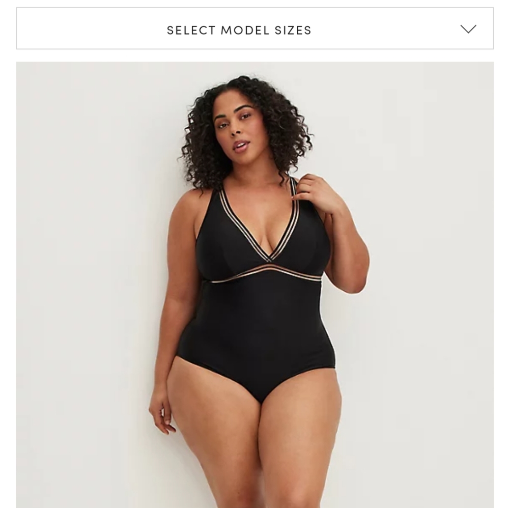 New black swimin elastic inset